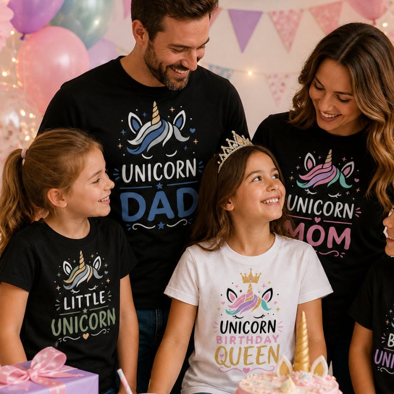 unicorn birthday family outfit