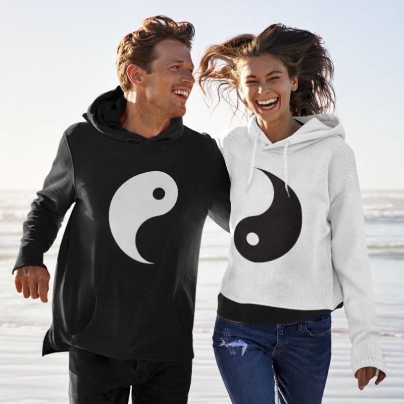 Yin and yang matching hoodies